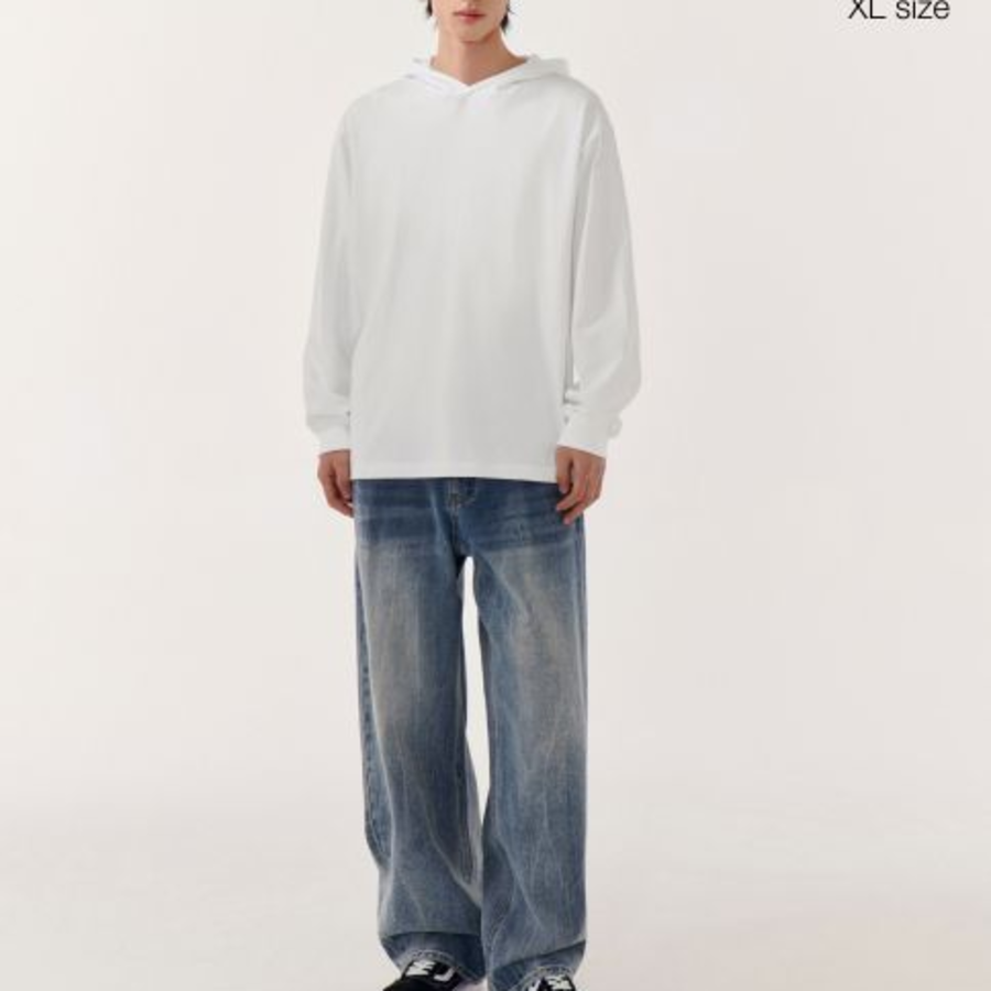 Musinsa Standard Hooded Long Sleeve T-Shirt – White