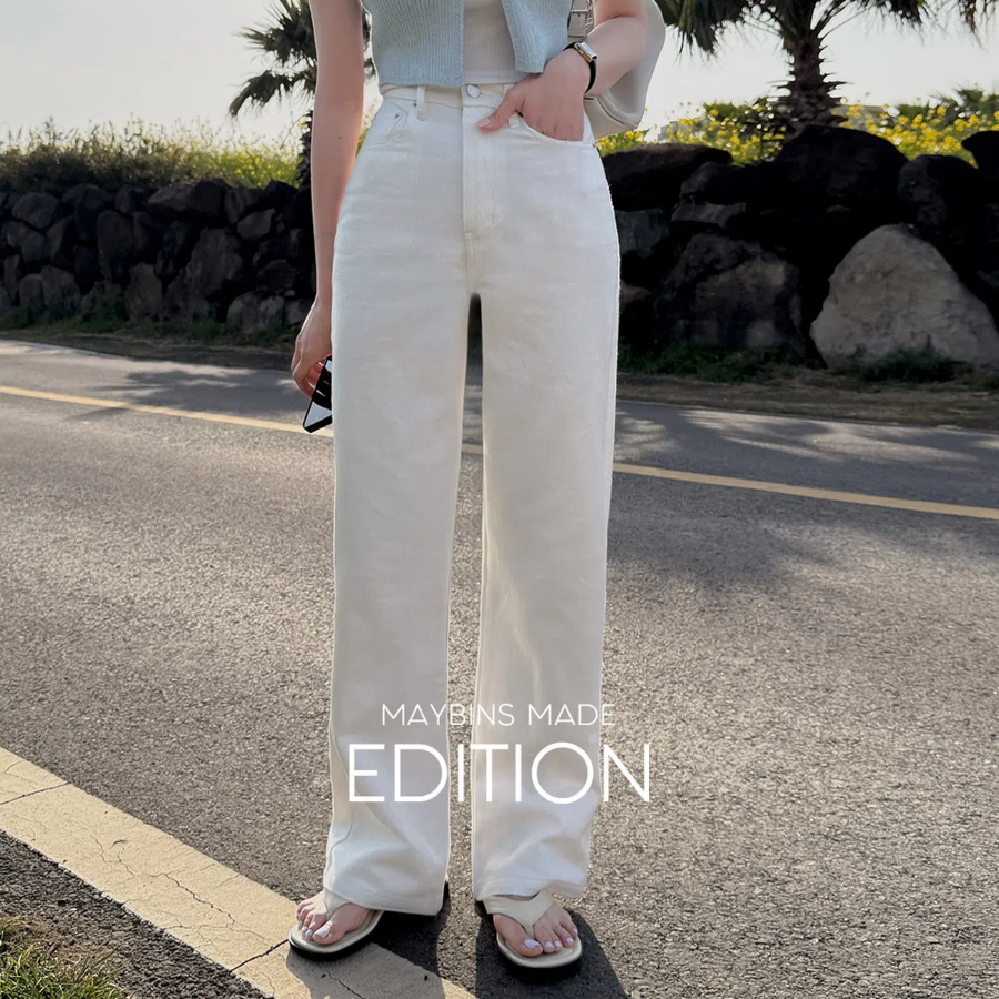 Прямые хлопковые брюки с плотной текстурой