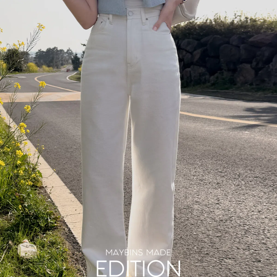 Прямые хлопковые брюки с плотной текстурой