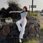 Прямые хлопковые брюки с плотной текстурой