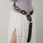 Western Bold Goldy Leather Belt — акцентный ремень с золотой пряжкой в стиле вестерн