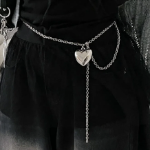 Big Heart Chain Silver Belt — серебристый ремень с крупными сердцами для ярких образов