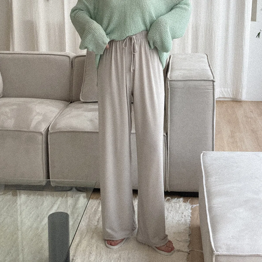 Лёгкие охлаждающие широкие брюки с эластичным поясом, не вытягивающиеся на коленях