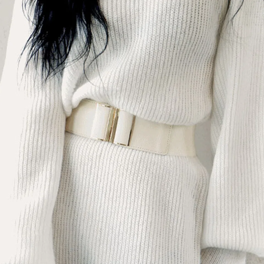 Simple Wide Stretch Corset Belt — широкий эластичный пояс-корсет для платьев и пальто