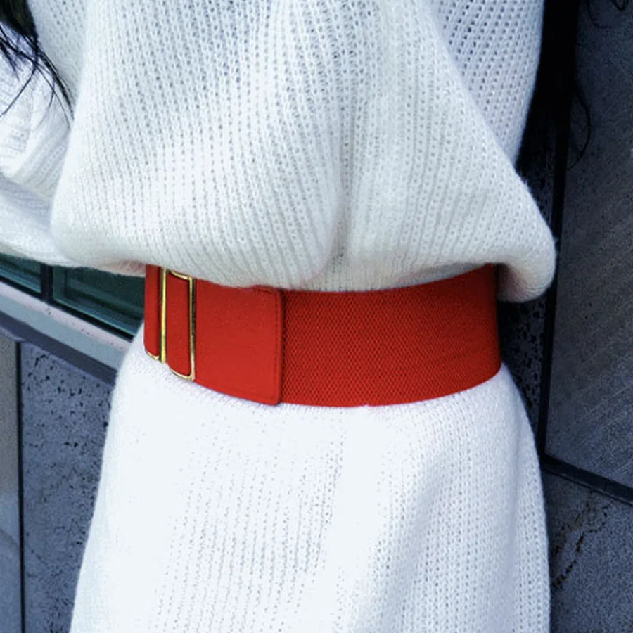 Simple Wide Stretch Corset Belt — широкий эластичный пояс-корсет для платьев и пальто