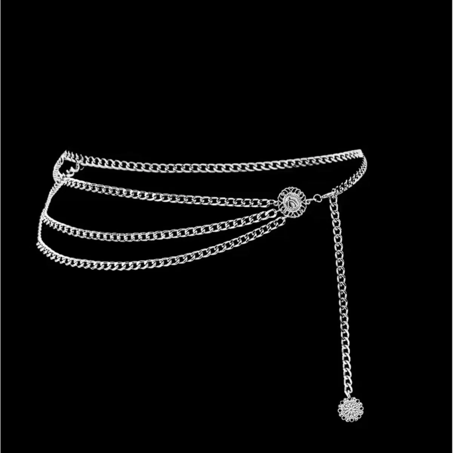 High-Quality Triple-Layer Waist Chain Belt — акцентный трёхрядный пояс для особых случаев