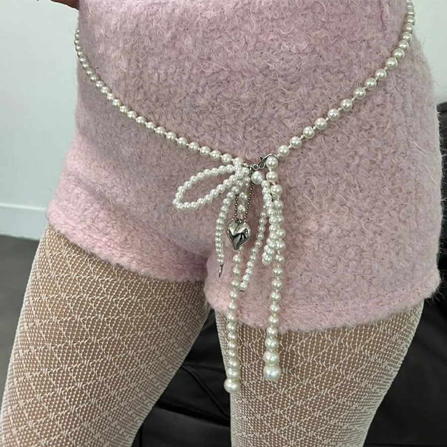 Pearl Ribbon Belt — пояс с бантом и жемчужным декором