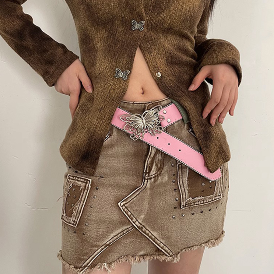 DK Flanty Butterfly Belt — женский пояс с акцентом на бабочку и цветной декор