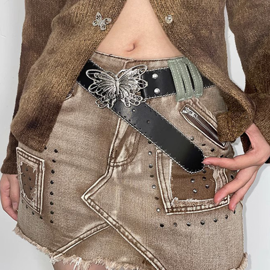 DK Flanty Butterfly Belt — женский пояс с акцентом на бабочку и цветной декор
