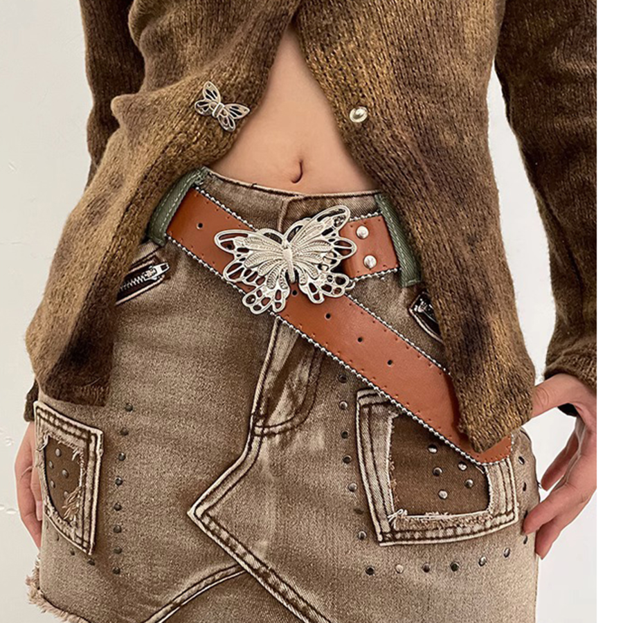 DK Flanty Butterfly Belt — женский пояс с акцентом на бабочку и цветной декор