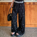 Нейлоновые брюки Ruri с кружевной отделкой и бантом