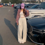 Свободный размер-Серый-Брюки