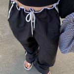 Спортивные тренировочные брюки с контрастными боковыми вставками и эластичным поясом