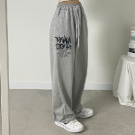 Свободный размер-Серый-Спортивные брюки