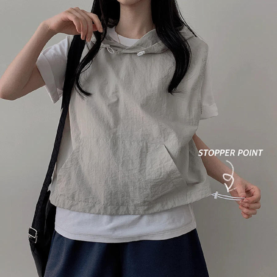 DIRON – Oversized Windbreaker Hooded Vest