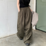 Свободный размер-Хаки-Карго-брюки