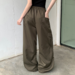 Двухщипковые карго-брюки с высокой посадкой и шнурком на поясе