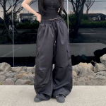 Двухщипковые карго-брюки с высокой посадкой и шнурком на поясе