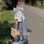 Полосатые брюки с эластичным поясом