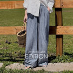 Полосатые брюки с эластичным поясом