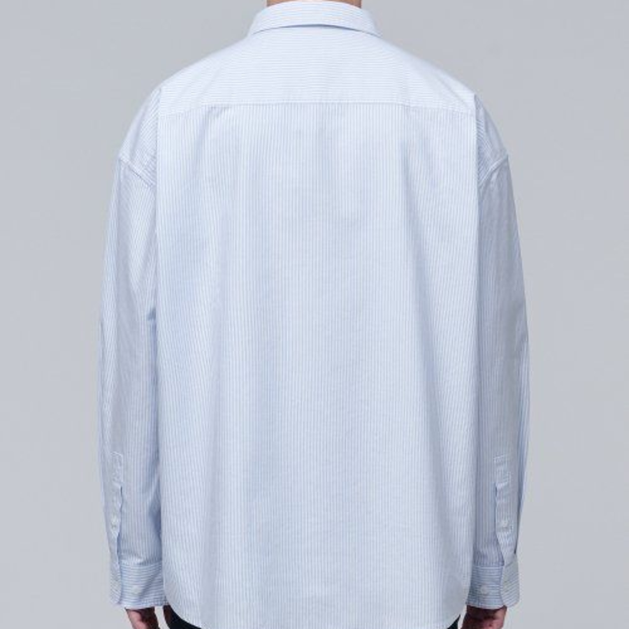 Musinsa Standard Stripe Oversized Oxford Shirt – Sky Blue Stripe