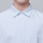 Musinsa Standard Stripe Oversized Oxford Shirt – Sky Blue Stripe