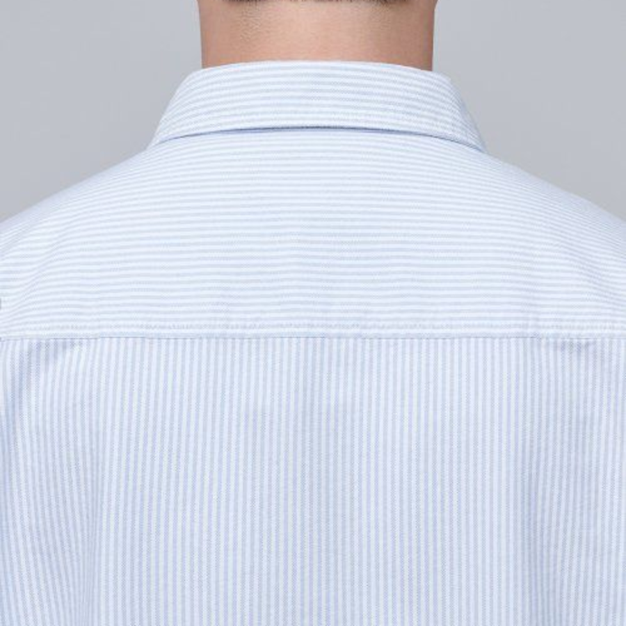 Musinsa Standard Stripe Oversized Oxford Shirt – Sky Blue Stripe