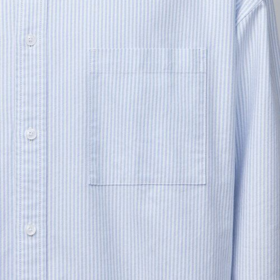 Musinsa Standard Stripe Oversized Oxford Shirt – Sky Blue Stripe