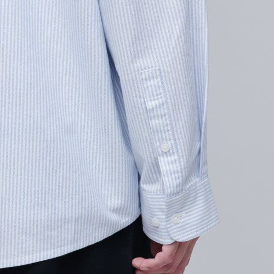 Musinsa Standard Stripe Oversized Oxford Shirt – Sky Blue Stripe
