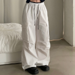 Свободный размер-Белый-Карго-брюки