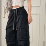 Свободный размер-Темно-синий-Карго-брюки