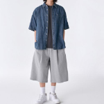 Musinsa Standard Oversized Short Sleeve Denim Shirt – Indigo