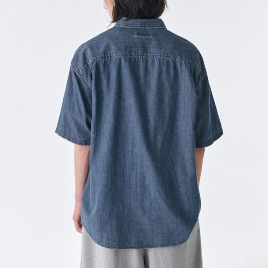 Musinsa Standard Oversized Short Sleeve Denim Shirt – Indigo