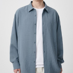 Musinsa Standard Relaxed Linen-Like Shirt – Blue Grey