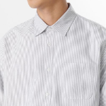 Musinsa Standard Stripe Relaxed Fit Oxford Shirt – Light Grey/Stripe