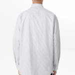 Musinsa Standard Stripe Relaxed Fit Oxford Shirt – Light Grey/Stripe