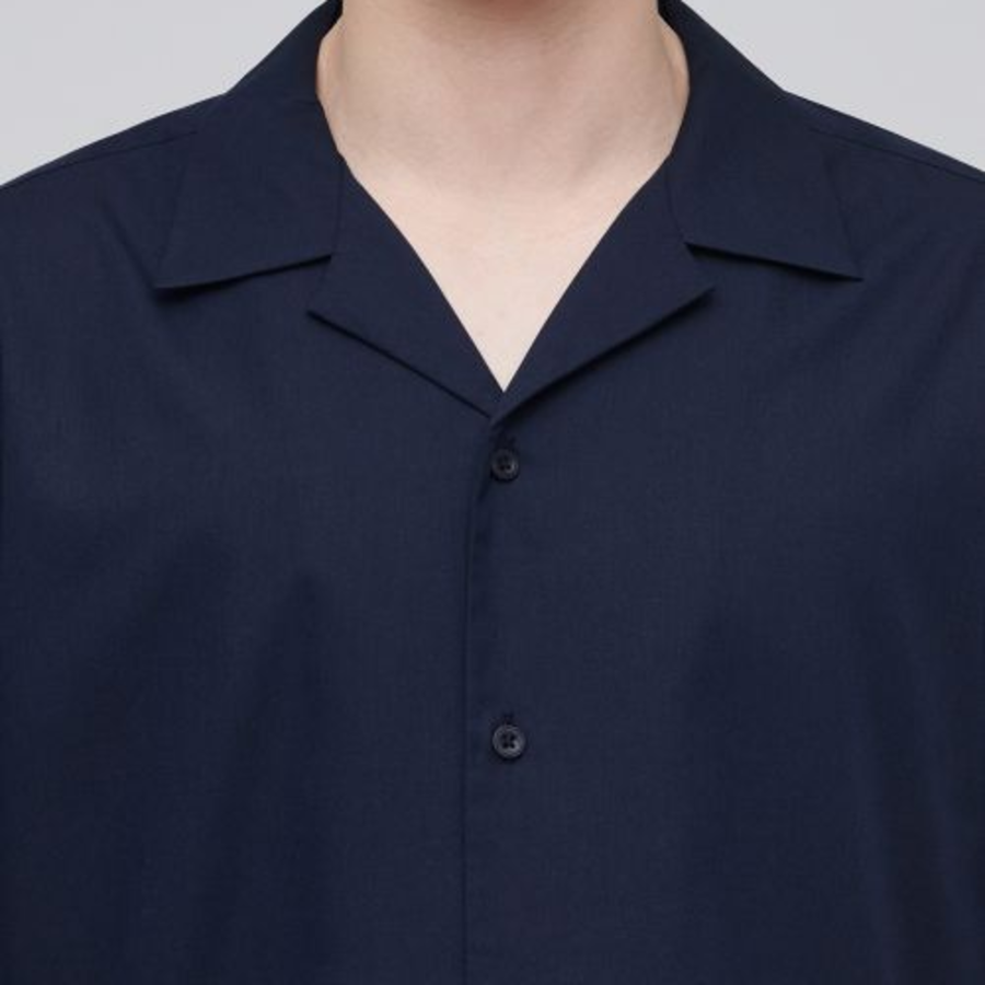 Musinsa Standard Open Collar Short Sleeve Shirt – Navy