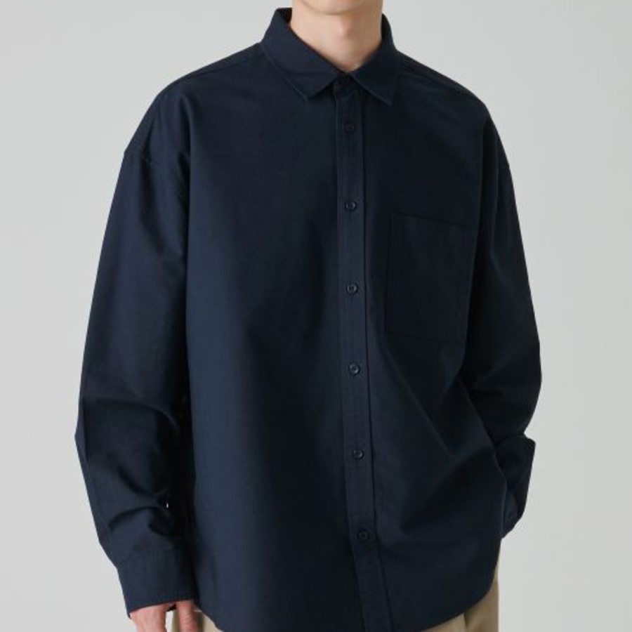 Musinsa Standard Oversized Oxford Shirt – Navy
