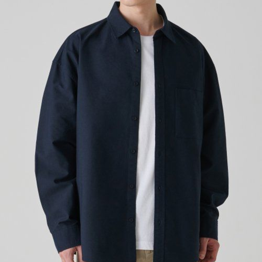 Musinsa Standard Oversized Oxford Shirt – Navy