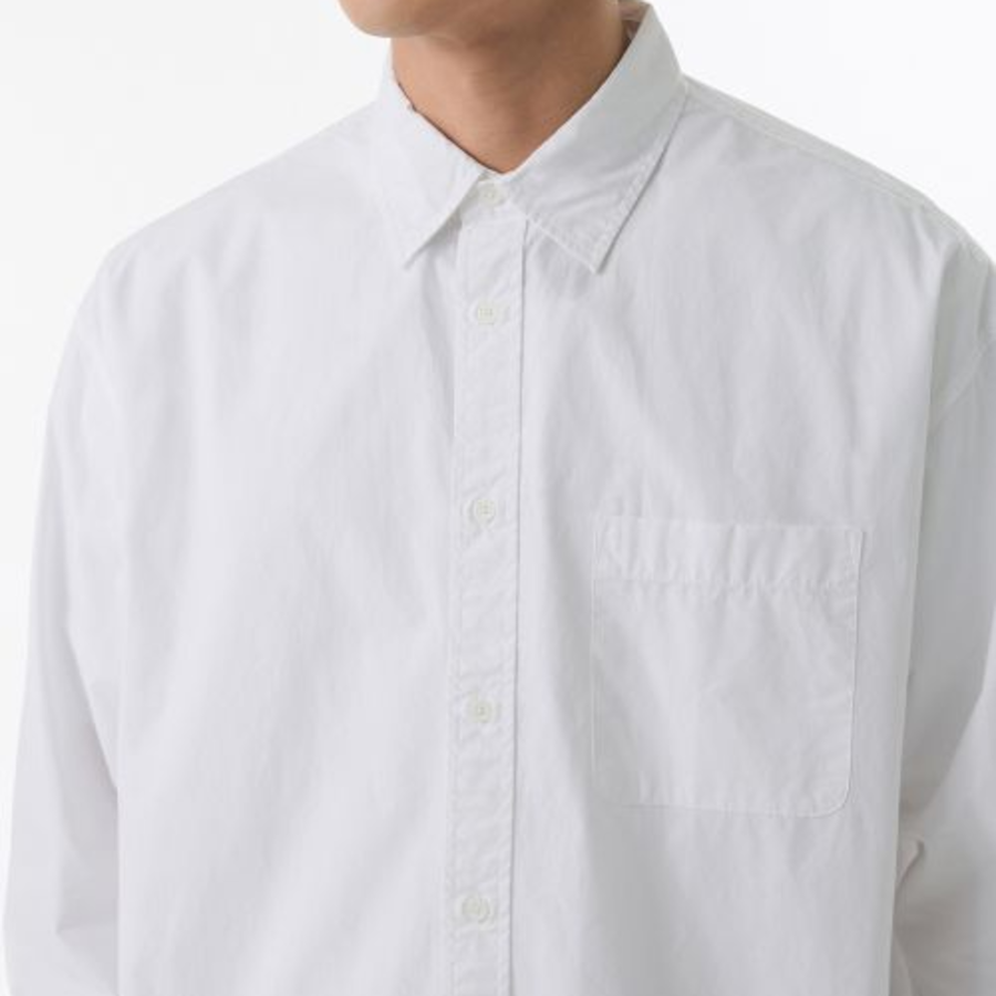 Musinsa Standard Oversized Washed Poplin Shirt – White