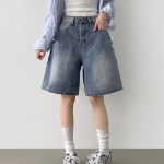 Женские бермуды из охлаждающего денима с широким кроем и удлинённой длиной