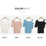 SHOULDER OFF – Short Sleeve Knit Top