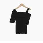 SHOULDER OFF – Short Sleeve Knit Top
