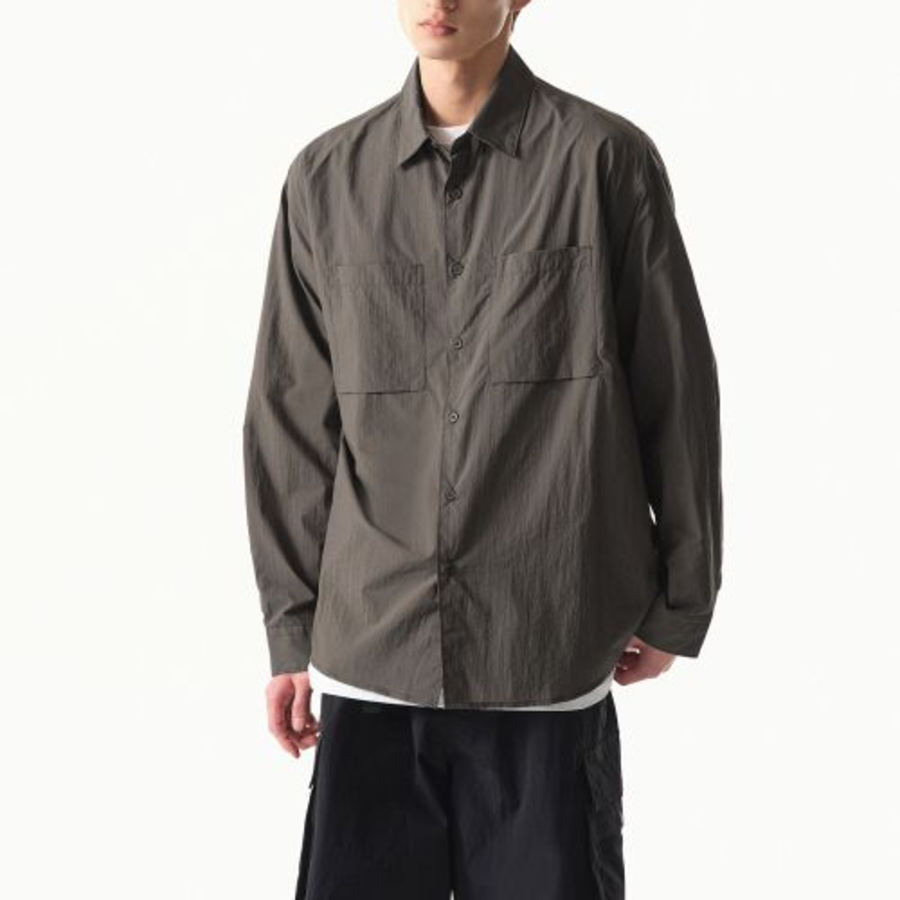 Musinsa Standard City Leisure Lightweight Nylon Oversized Shirt – Dark Grey