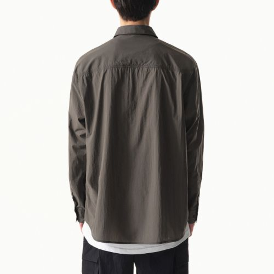 Musinsa Standard City Leisure Lightweight Nylon Oversized Shirt – Dark Grey