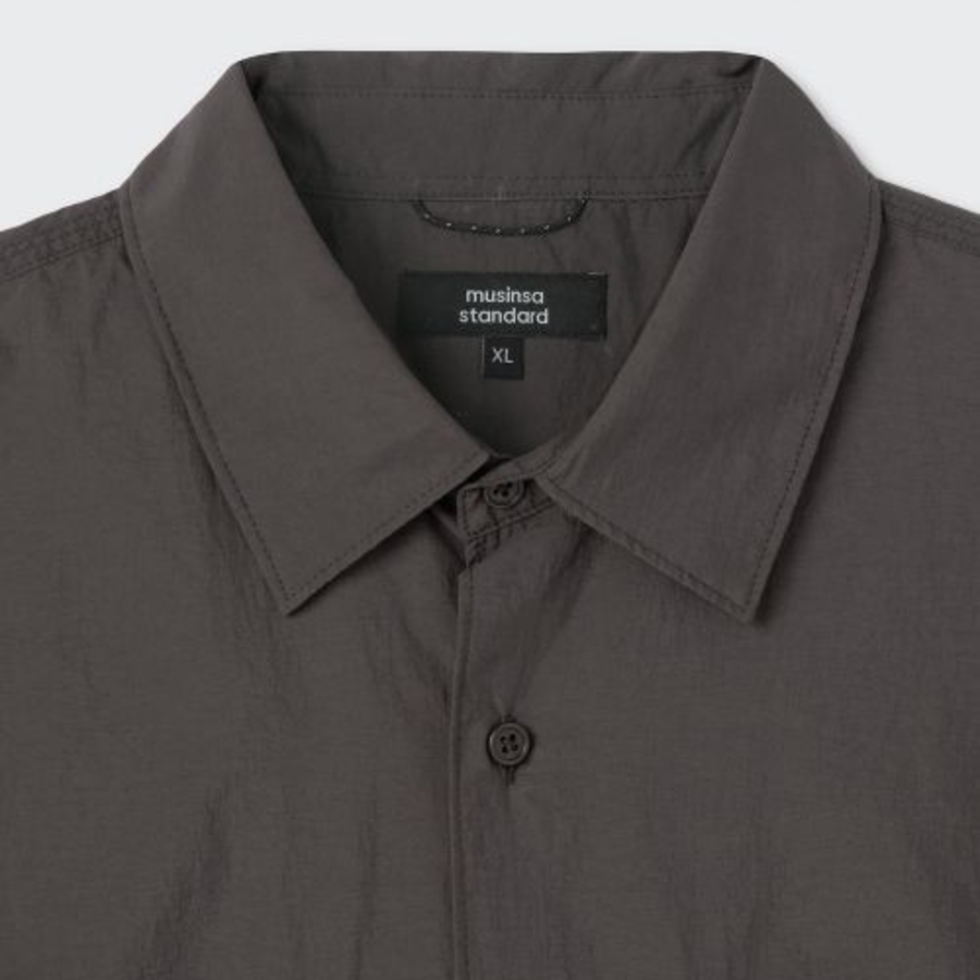 Musinsa Standard City Leisure Lightweight Nylon Oversized Shirt – Dark Grey