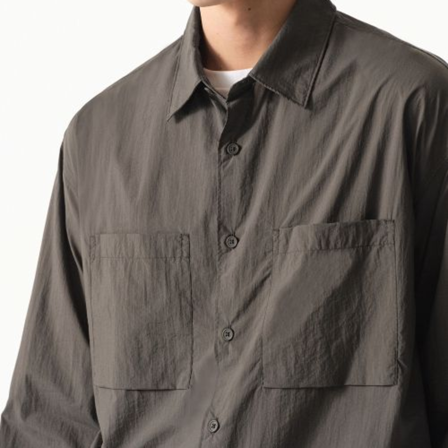 Musinsa Standard City Leisure Lightweight Nylon Oversized Shirt – Dark Grey