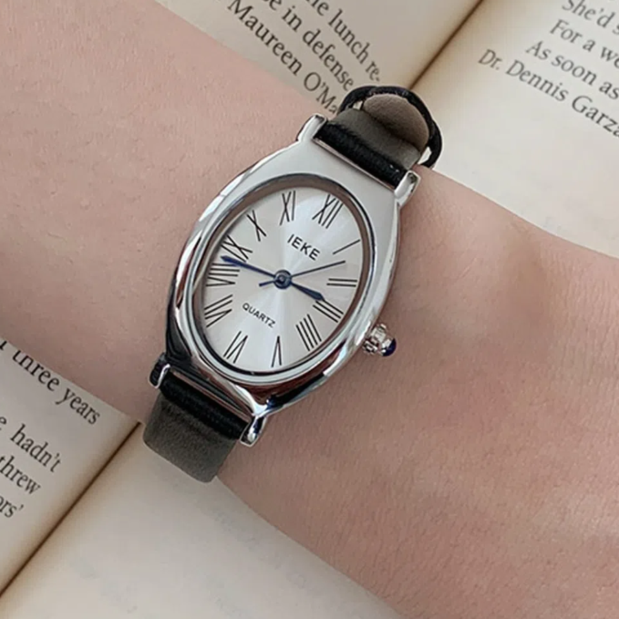 Eke Daily Classic Silver Watch — женские наручные часы в элегантном винтажном стиле для повседневных и нарядных образов