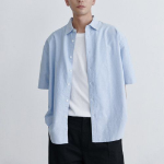 Musinsa Standard Oversized Oxford Short Sleeve Shirt – Sky Blue