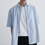 Musinsa Standard Oversized Oxford Short Sleeve Shirt – Sky Blue